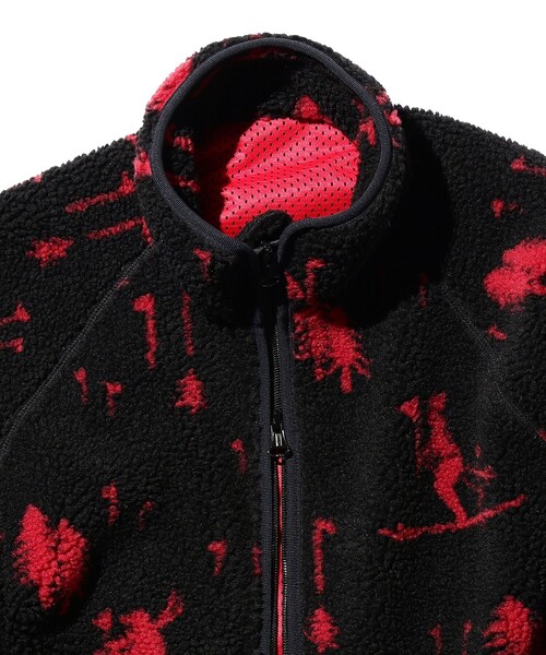 メンズ ジャカードボアフリース ボンバージャケット