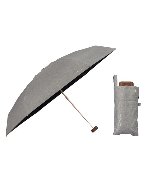 【大人気商品！】UVO 晴雨兼用折り畳み日傘　グレー　新品未使用品 UVO（ウーボ） 完全遮光 日傘 折りたたみ傘 折り畳み 晴雨兼用 完全