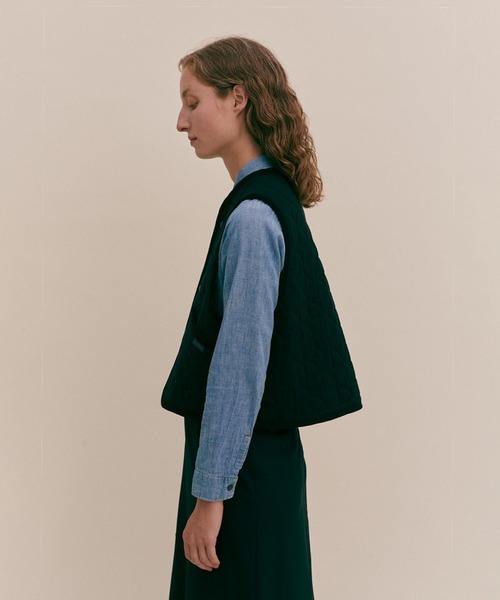 LAVENHAM ベスト ジレ Gauze Leaf Cropped Thornham Womens