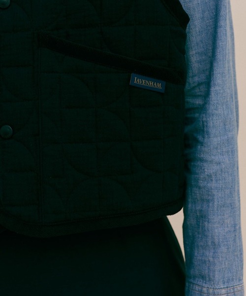 LAVENHAM ベスト ジレ Gauze Leaf Cropped Thornham Womens