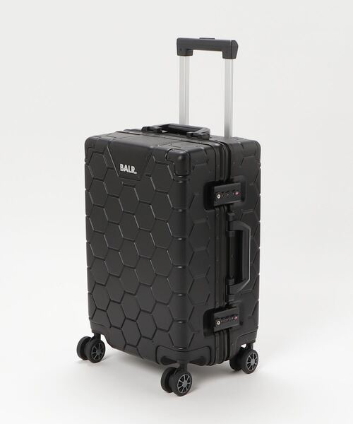 【新品未使用】BALR. スーツケース S 機内持ち込み ポリカーボネート 黒 BALR.（ボーラー） BALR./ボーラー/ROMEO EMBOSSED HEXAGON SUITCASE