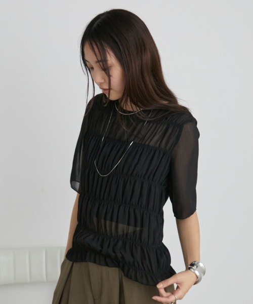 【新品未使用・タグ無し】andmary メイシャーリングトップス andmary メイシャーリングトップスの通販 by t☆｜ラクマ