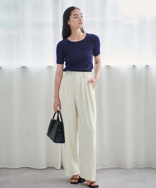 ニット セーター リボンネックニット レディース index ニット セーター 「6color/XS-LLsize」リボン取り外し2WAY