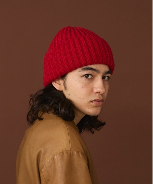 ➃【arth】アース 黒 ニット帽 リブ編み ➃【arth】アース 黒 ニット帽 リブ編み