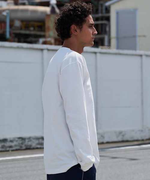 コットンジャージー オフホワイト ロングスリーブ Tシャツ FIRST DOWN tシャツ ロゴ コットンジャージー ロングスリーブ T