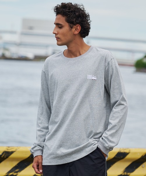 コットンジャージー オフホワイト ロングスリーブ Tシャツ FIRST DOWN tシャツ ロゴ コットンジャージー ロングスリーブ T