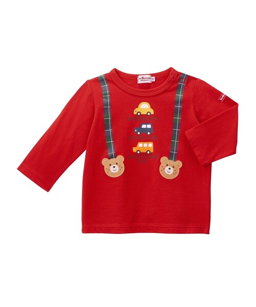 tシャツ サスペンダープリント長袖Ｔシャツ キッズ 子供服 男の子 女の子 | HOT BISCUITS | 04