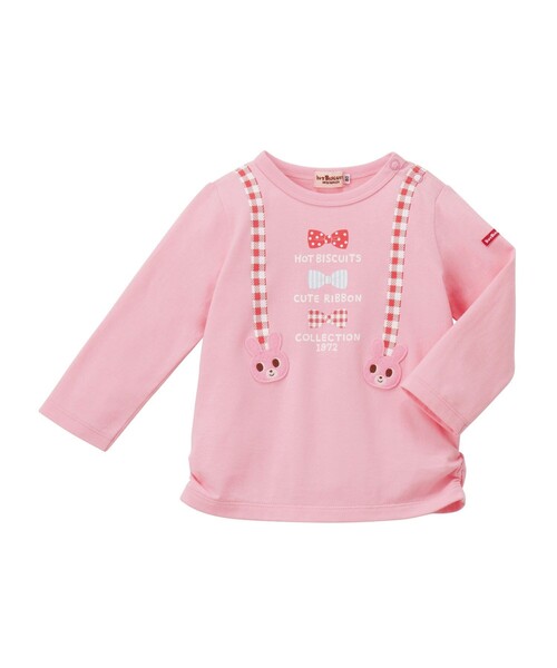 tシャツ サスペンダープリント長袖Ｔシャツ キッズ 子供服 男の子 女の子 | HOT BISCUITS