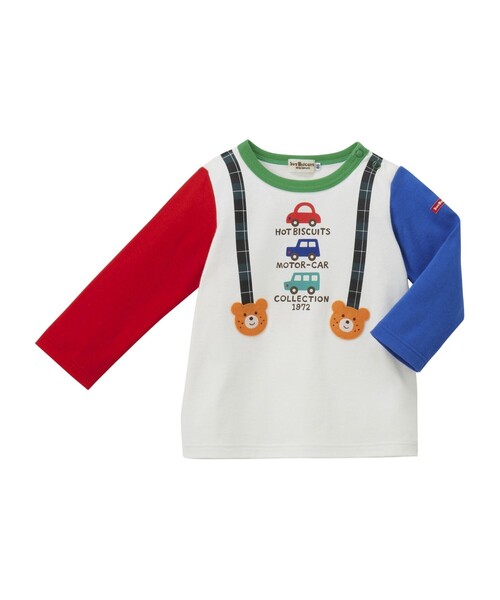 tシャツ サスペンダープリント長袖Ｔシャツ キッズ 子供服 男の子 女の子 | HOT BISCUITS | 01