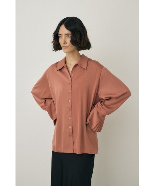 ブラウス シャツ リサイクルポリエステル×レーヨン素材　手洗い可能な滑らかなサテンシャツ レディース MOUSSY リサイクルポリエステル×レーヨン素材 手洗い可能な