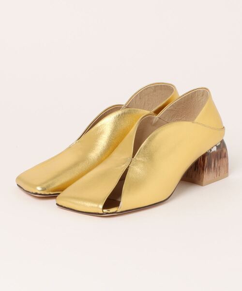 ALM. ERIN LEATHER PUMPS （Gold） 37