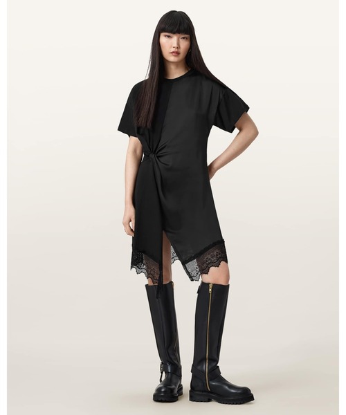 初売りセール ALLSAINTS DRESS T-SHIRT MINI TRIM LACE LANA ワンピース ワンピース