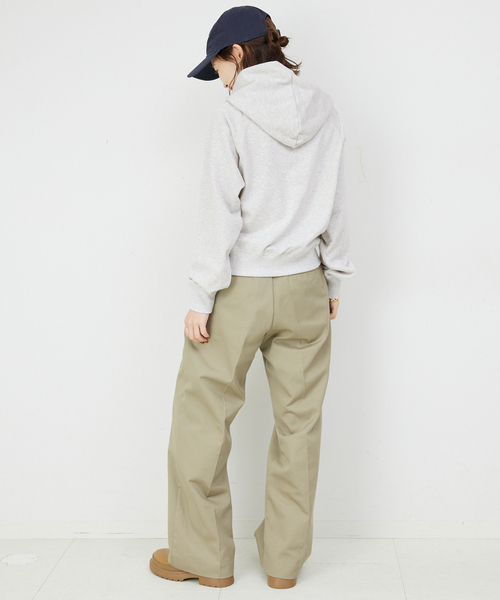 SLOBE IENA パーカー 裏毛コンパクトZIPパーカー レディース
