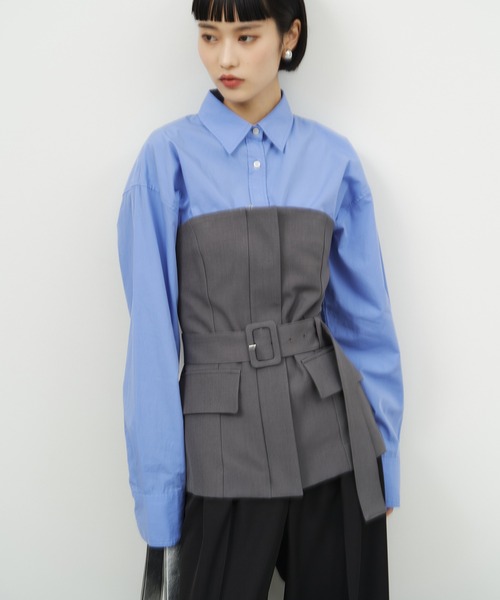 ベスト ジレ 「NOGLE/ノグル」ジップデザインベルトビスチェ レディース | NOGLE | 23