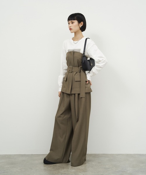 ベスト ジレ 「NOGLE/ノグル」ジップデザインベルトビスチェ レディース | NOGLE | 11