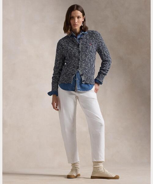 POLO RALPH LAUREN カーディガン ケーブルニット ラグ コットン