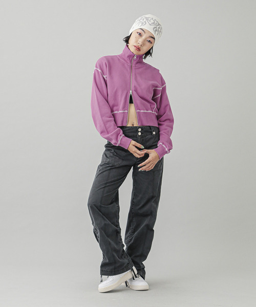 トレーナー スウェット STITCH ZIP UP SWEAT TOP レディース X-girl トレーナー スウェット STITCH ZIP UP SWEAT TOP