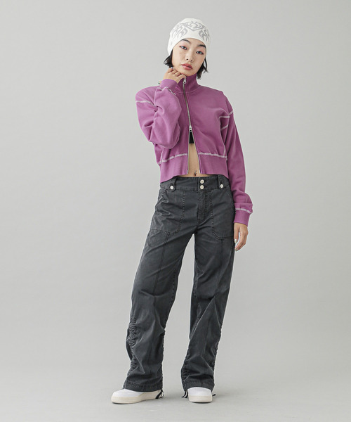 X-girl トレーナー スウェット STITCH ZIP UP SWEAT TOP