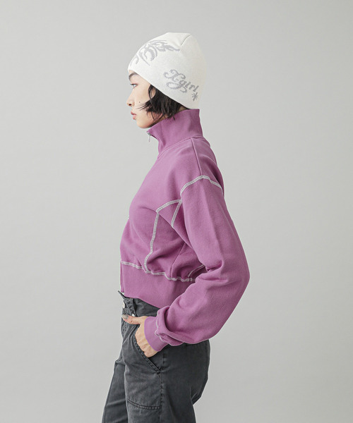 トレーナー スウェット STITCH ZIP UP SWEAT TOP レディース X-girl トレーナー スウェット STITCH ZIP UP SWEAT TOP