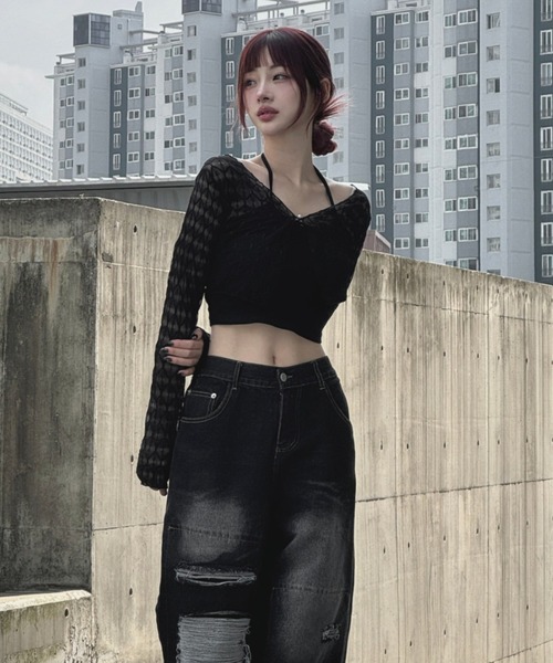 KsG カーディガン シースルークロスカーディガン レディース メンズ