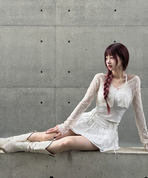 KsG カーディガン シースルークロスカーディガン レディース メンズ