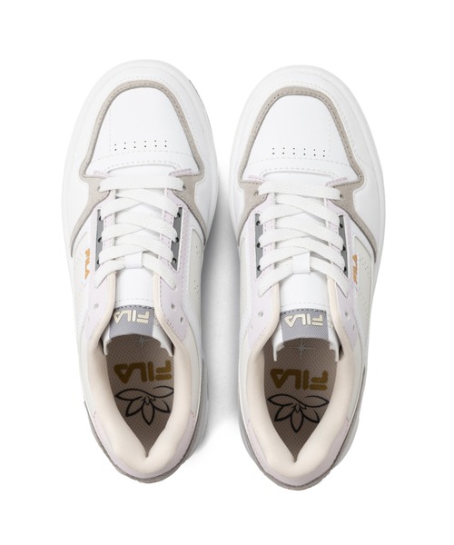 【FILA】 フィラ FILA COURT FEATHERY WHITE/PURPLE 国内発送 COURT FEATHERY / コート フェザリー 軽量カジュアルEVA