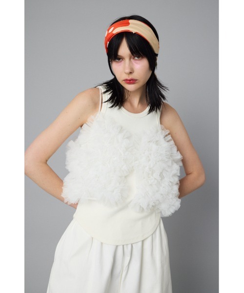 Bi color many frill bustier　　バイカラーメニーフリルビスチェ レディース HeRIN.CYE Bi color many frill bustier バイカラーメニーフリル