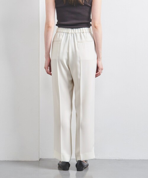 UNITED ARROWS スラックス パンツ 2タック ワイドパンツ WHITE