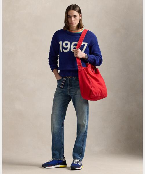 レッドが映える【Polo RALPHLAUREN】キャンバストート POLO RALPH LAUREN トートバッグ キャンバス ショッパー トート