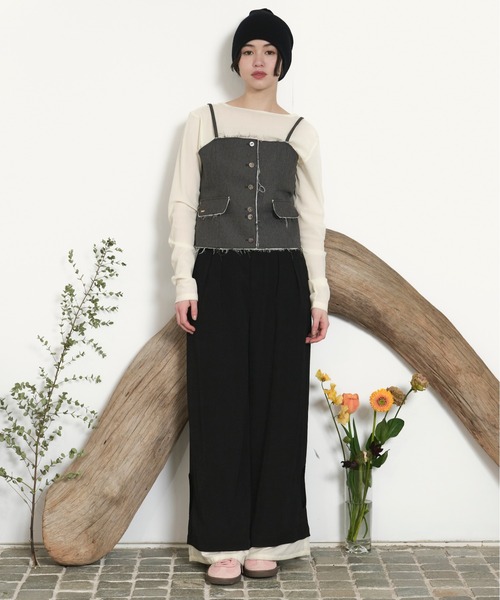 loin nuit キャミソール cut off corset bustier / カットオフ