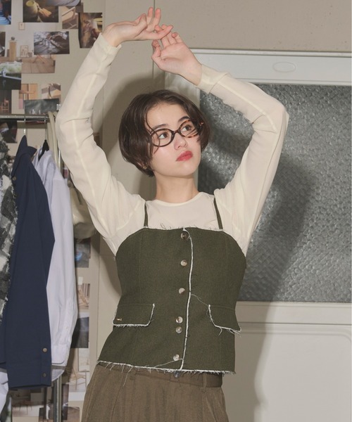 loin nuit キャミソール cut off corset bustier / カットオフ