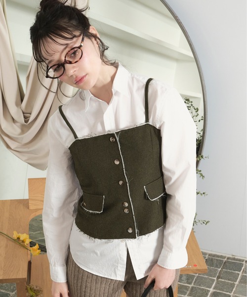 loin nuit キャミソール cut off corset bustier / カットオフ