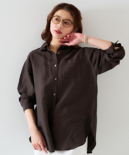 ブラウス シャツ リネン100%ベーシックシャツ レディース TOKYO BASIC リネンシャツ ブラウス シャツ レディース 春服 40
