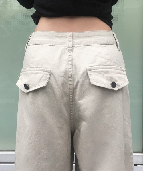 anyonemore パンツ 「A/M」 コットン切替ワイドパンツ