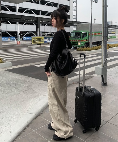 anyonemore コットン切替ワイドパンツ anyonemore パンツ 「A/M」 コットン切替ワイドパンツ