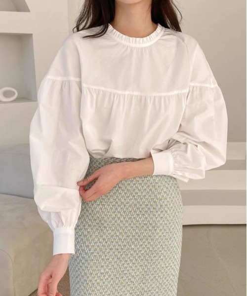 [MAISON DE THERESE] [dielv] длинный рукав блуза S лиловый женский 