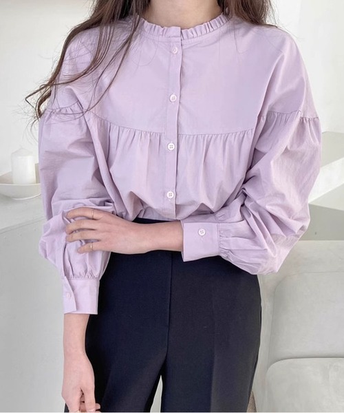 [MAISON DE THERESE] [dielv] длинный рукав блуза S лиловый женский 