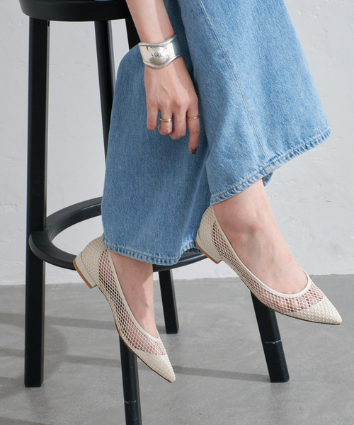 〚極美品〛Le talon フラットパンプス 極美品✨️ルタロン Le Talon フラットパンプス シルバー V