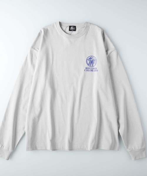「CAMP7」 長袖Tシャツ L ライトベージュ メンズ