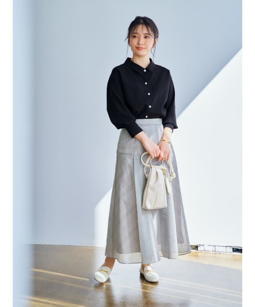 COHINA（コヒナ） ロング スカート シアーチェックスカート 「低身長