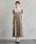 パーティードレス ドレス ベロアVネックラメフ...の詳細画像3