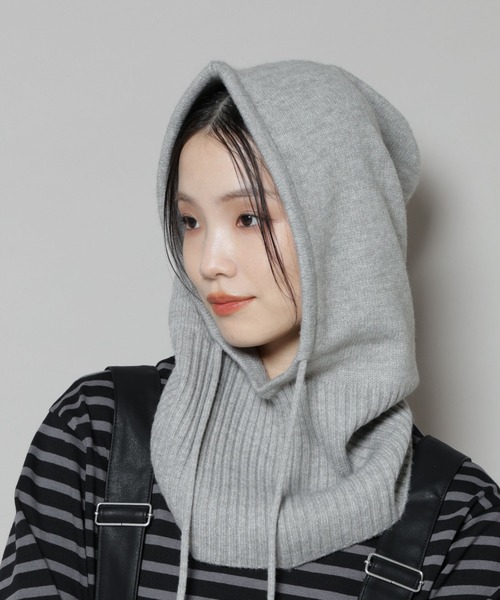 NKNIT バラクラバストール 黒 NANO universe（ナノ・ユニバース） マフラー ストール バラクラバ