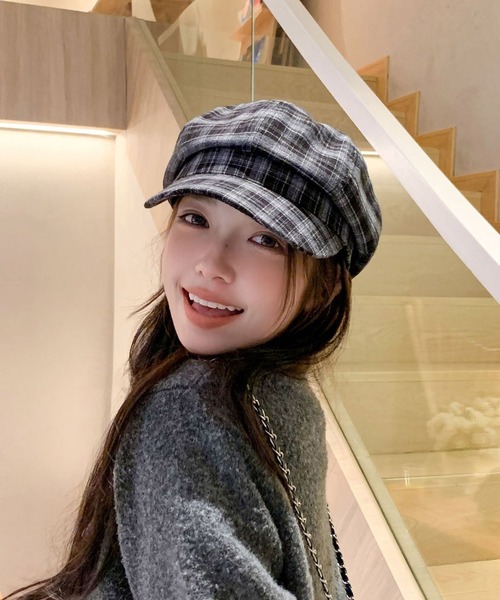 KAPITAL キャスケット　キャップ　帽子　チェック Chiina 帽子 キャスケット Chiina / チェック柄キャスケット帽