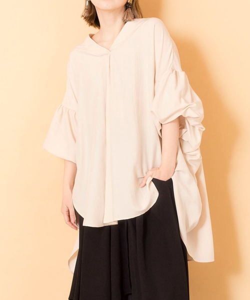 「OSMOSIS」 7分袖ブラウス ONE SIZE グリーン レディース_画像2