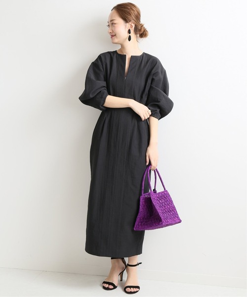 「VERMEIL par iena」 半袖ワンピース 38 ブラウン レディースの画像